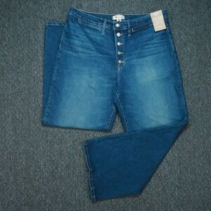 Madewell Jeans Womens‎ 33 Blue The Perfect Vintage Wide Leg Button Fly NWT